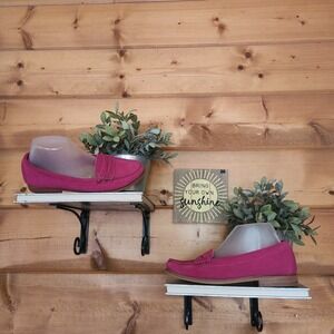 G.H.BASS 2Weejuns Classic Pink Suede Leather Moc Toe Penny Loafer Preppy Sz 8.5M